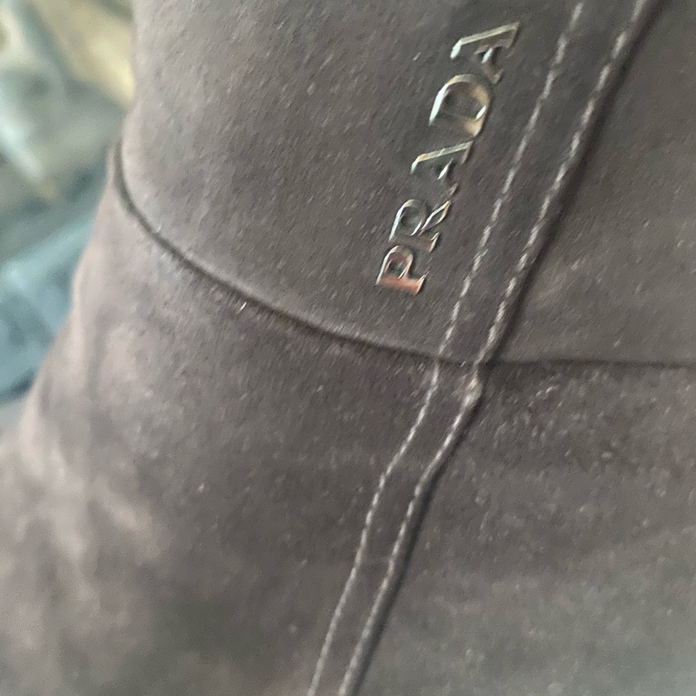 Suede Prada boots with leather lining